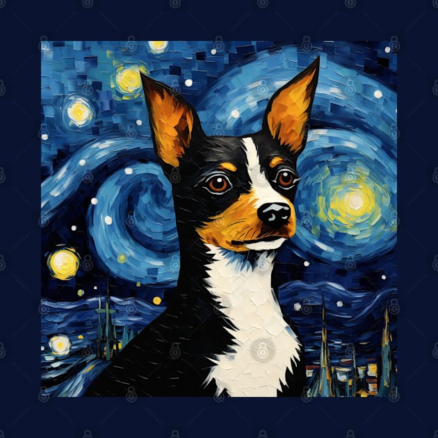 Rat Terrier Starry Night by NatashaCuteShop