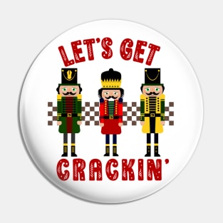 Christmas Nutcracker Let's Get Crackin' Retro Checkers Christmas Pin