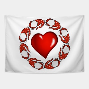 Love Gnome Valentines Day, Love Valentines Gnome Hearts Tapestry