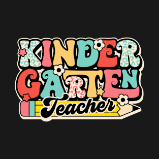 Retro Kindergarten Teacher Flower Back To School For Boys Girl T-Shirt