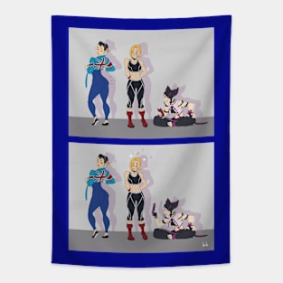 Chun tries Cammy's jacket Tapestry