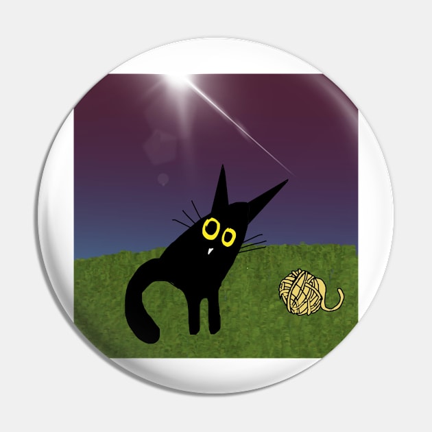 This is a black cat landscape Pin by ediemakesart