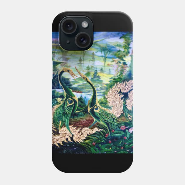 Peacocks in the spirit world Phone Case by Temple of Being
