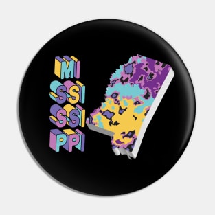 Mississippi State Map Abstract Art Pin