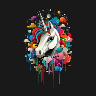 Color Splash Unicorn - Vibrant Paint Drip Art T-Shirt