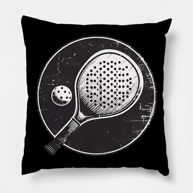 Funny Vintage Pickleball Pillow by TomFrontierArt