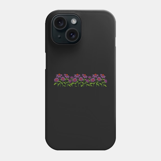 Purple Coneflower - Cone flowers Echinacea Floral Art Phone Case by Thor