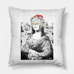 Mona Lisa Mrs Claus Pillow