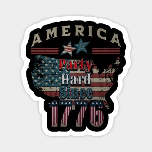 Vintage America - Party Hard Since 1776 T-Shirt and More! Magnet