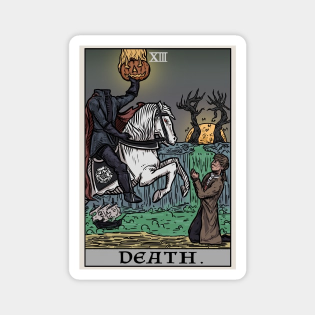 Death Tarot Card The Legend of Sleepy Hollow Headless Horseman Magnet by TheGhoulishGarb