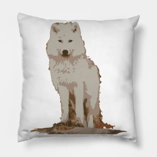 White wolf Pillow