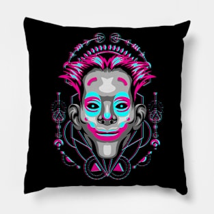 clown glitch Pillow