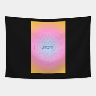 Positive Affirmation Modern Aesthetic Pink and Yellow Gradient Aura Tapestry