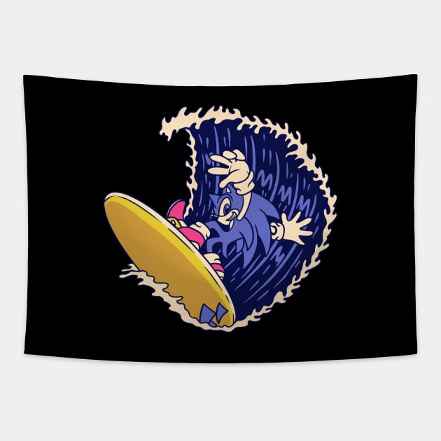 Sonic the Hedgehog Surfing Tapestry by iartdsgn