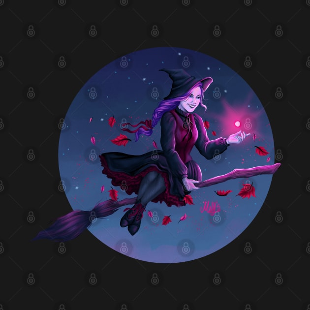 Purple Witch in the Nightsky by Molly11