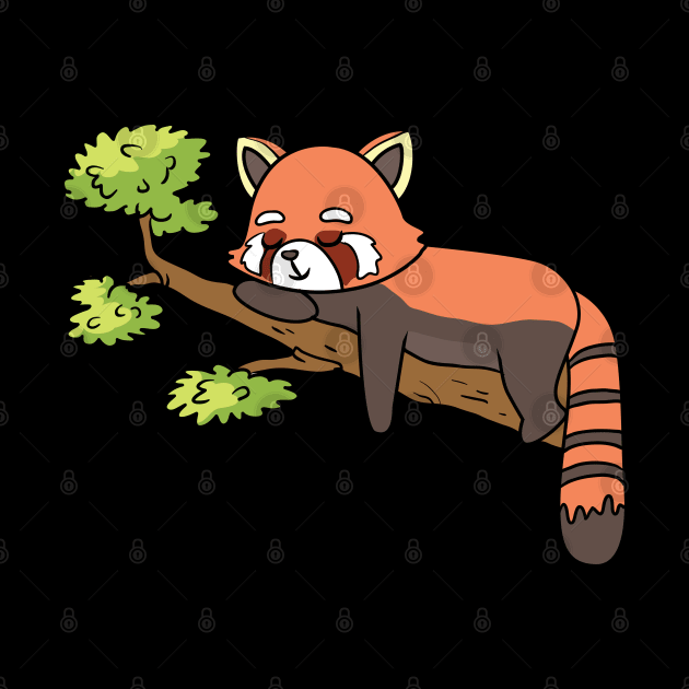 Red Panda sleeping by theanimaldude