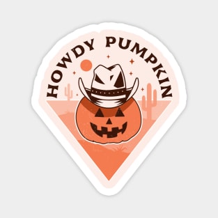 Howdy Pumpkin Cowboy Rodeo Western Country Fall Halloween Magnet