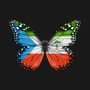 Equatorial Guinean Flag  Butterfly - Gift for Equatorial Guinean From Equatorial Guinea T-Shirt