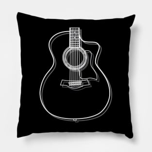Auditorium Style Acoustic Guitar Body Outline Dark Theme Pillow