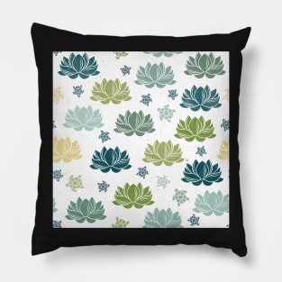 Lily pond and turtles on white Pillow