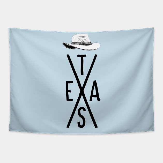 Cool Texas Souvenir Typography Cowboy Hat Traveler Gift Tapestry by peter2art