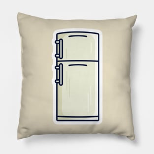 Modern Line Style Fridge Sticker vector illustration. Household technology object icon concept. House fridge freezer refrigerator sticker design logo with shadow. Pillow