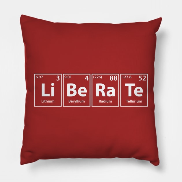 Liberate (Li-Be-Ra-Te) Periodic Elements Spelling Pillow by cerebrands