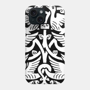 surrealism art pigeons tattoo style Phone Case