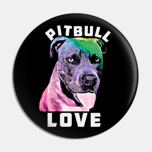 Blue Nose Pitbull Love Pop Art Style Cool Pit Pin