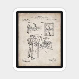 Animation Patent - Cartoonist Home Theater Art - Antique Magnet