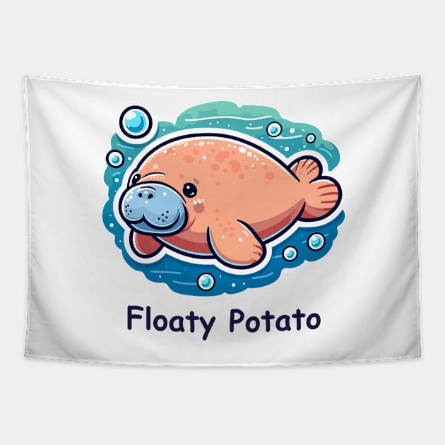 Sea Cow Floaty Potato Tapestry by dinokate