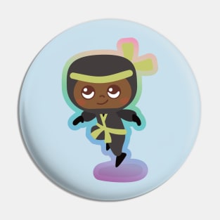 Green Ninja in Rainbow Pin