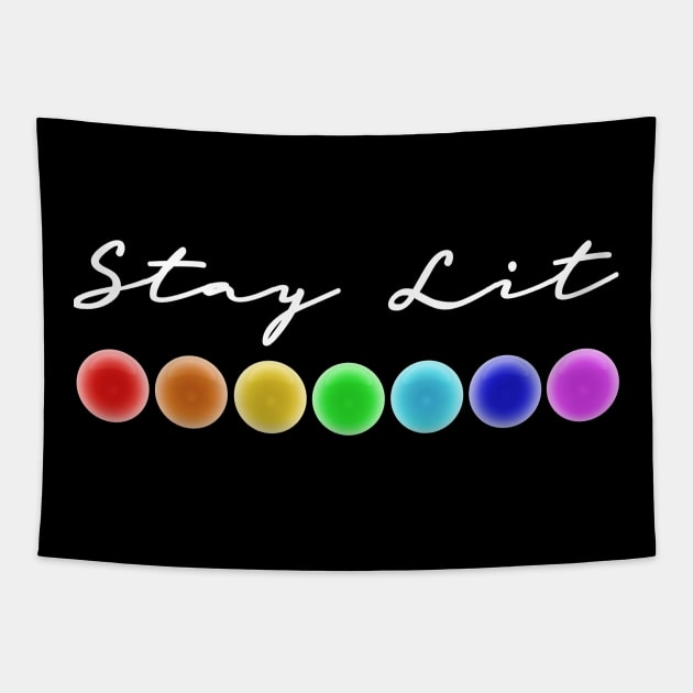 Stay Lit 7 Chakras Energy Healing Lightworker Reiki Design Tapestry by Chakra Shine