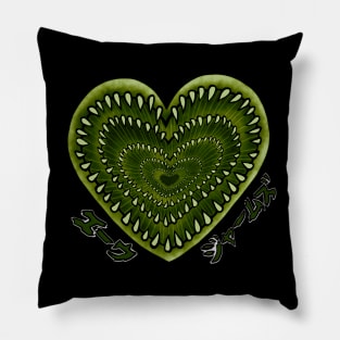 Green heart Pillow