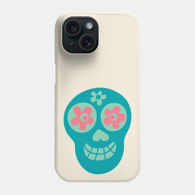 Cute Floral Sugar Skull - UnBlink Studio by Jackie Tahara Phone Case by UnBlink Studio by Jackie Tahara