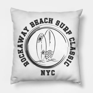 Rockaway Beach Surf Classic (Light Colors) Pillow