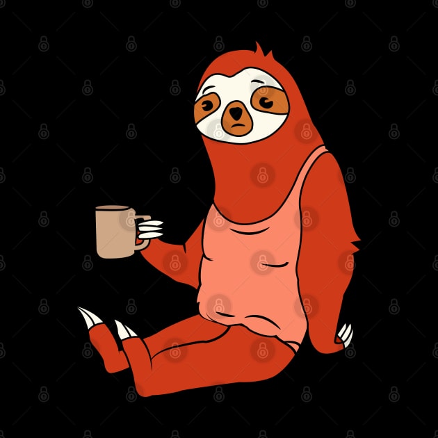 Lazy Sloth With Coffee by Tesszero