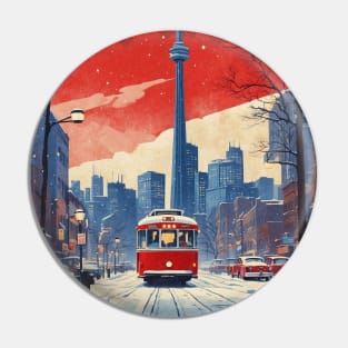 Toronto Canada Starry Night Vintage Poster Tourism Pin