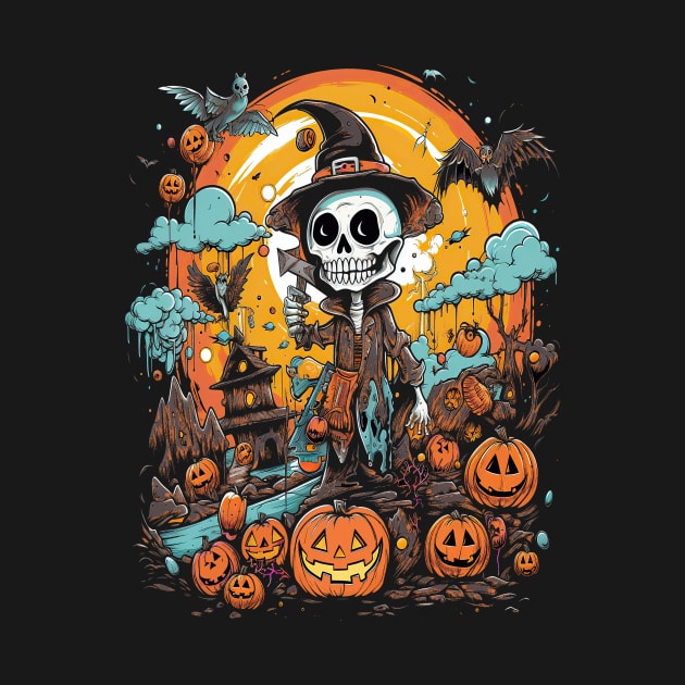 Vintage Halloween Skeleton by pa2rok