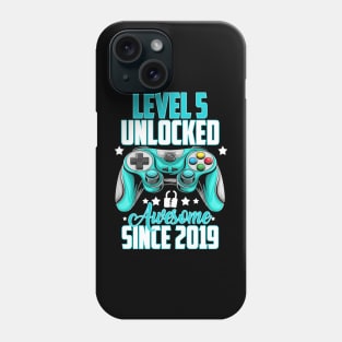 Level 5 Unlocked Awesome Since 2019 5th Birthday Phone Case