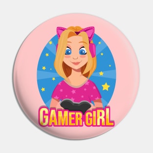 Gamer Girl Cute Digital Art Pin