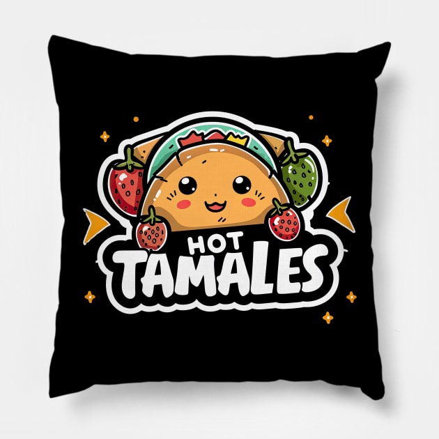 Mexican food lover hot tamales Pillow by emhaz