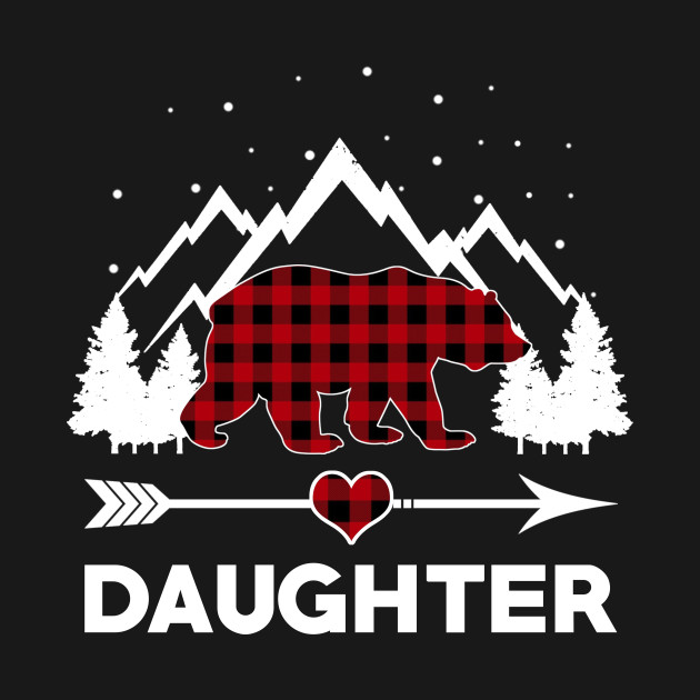 Discover Daughter Bear Buffalo Plaid Matching Family Christmas Pajama - Bear Family Christmas - T-Shirt