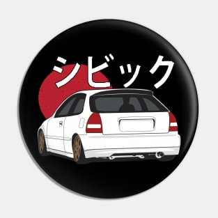 Vintage JDM Civic Hatch white EK Pin