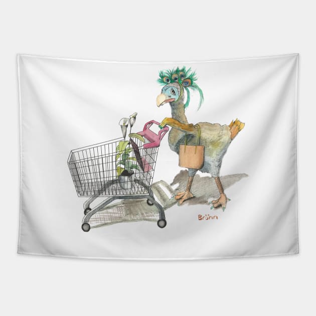 Dodo goes shopping mug bag sticker magnet teeshirt apparel Tapestry by The Dodo Gallery