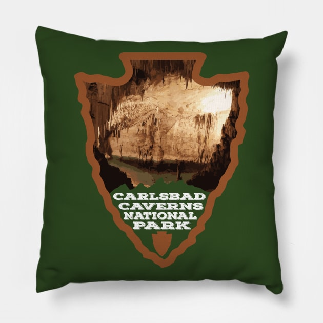 Carlsbad Caverns National Park arrowhead Pillow by nylebuss