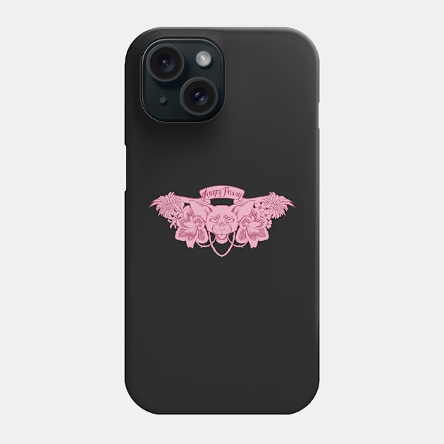 Angry Pussy - Pink Phone Case by SalemKittie