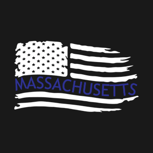 Massachusetts American Flag Gift, MA Souvenir T-Shirt