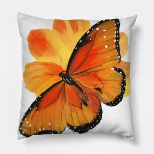 Butterfly on flower Pillow