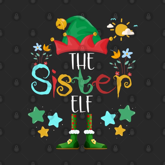 The Sister Elf, Christmas Family Matching Fun Xmas Top by NearlyNow